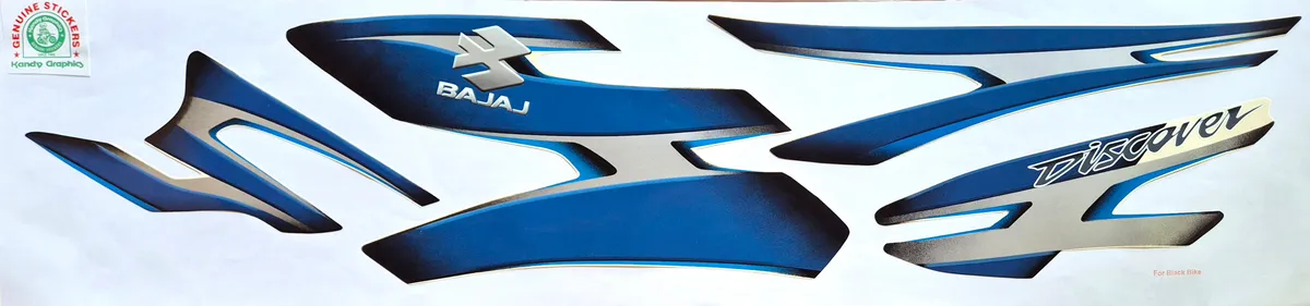 Bajaj Discover 125 UG Black Bike - Blue Sticker — DISCOVER sticker, Sri Lanka